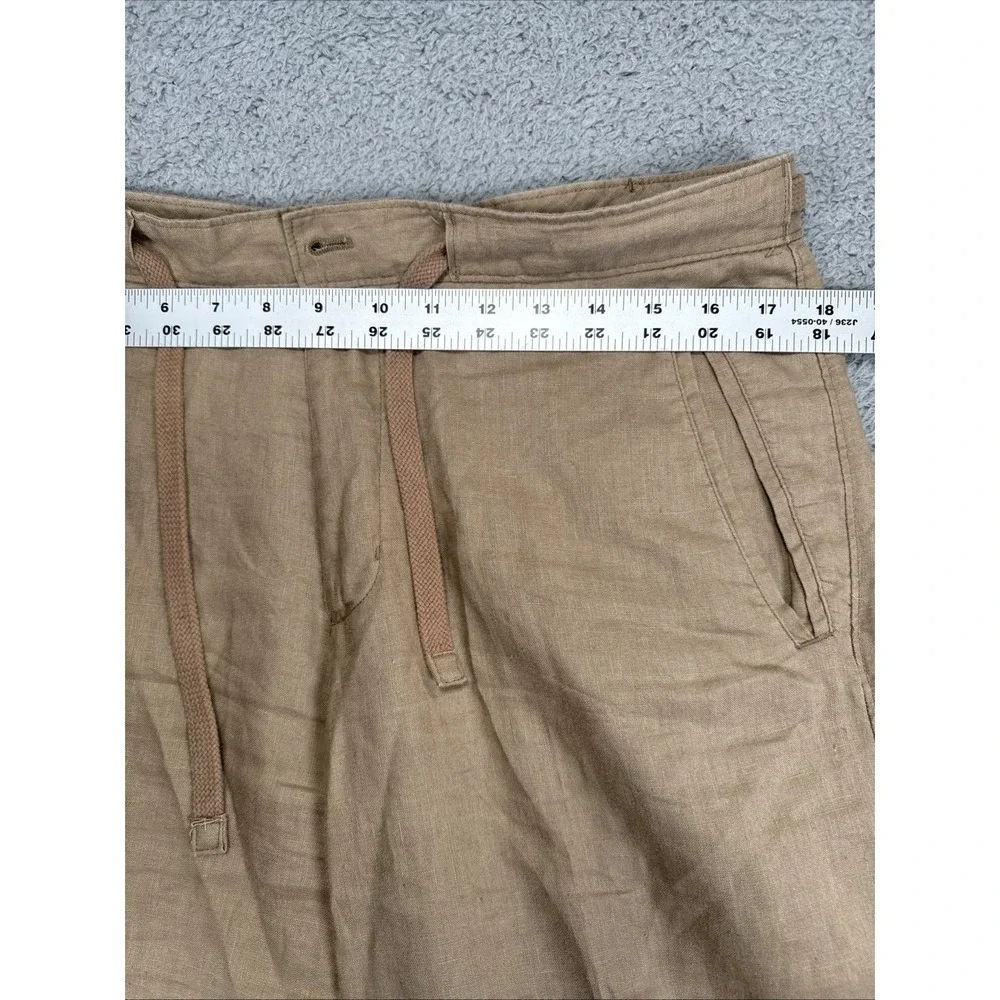 Tasso Elba Linen Pants Men's 32X30 (34x27)‎ Khaki Tan Island 100% Linen ***READ